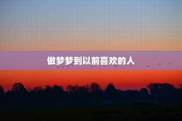 做梦梦到以前喜欢的人