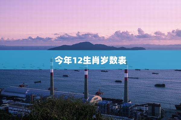 今年12生肖岁数表