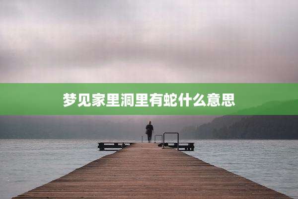 梦见家里洞里有蛇什么意思
