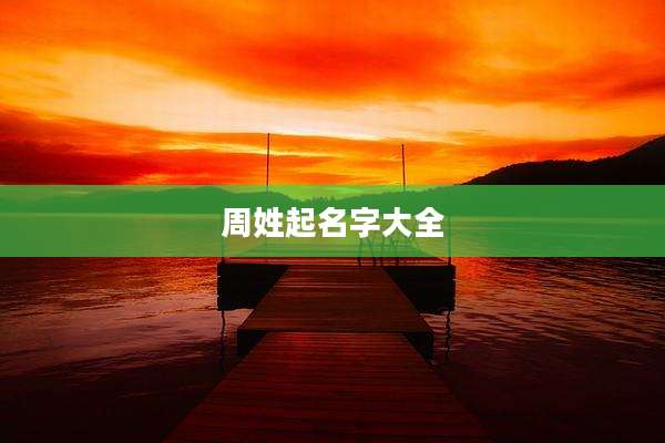 周姓起名字大全