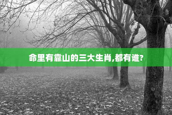 命里有靠山的三大生肖,都有谁?