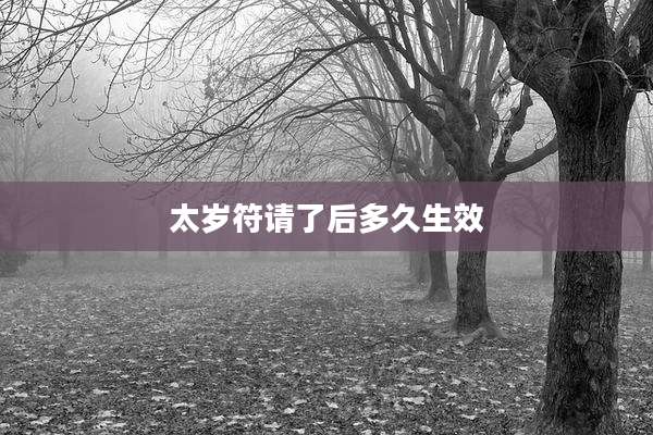 太岁符请了后多久生效