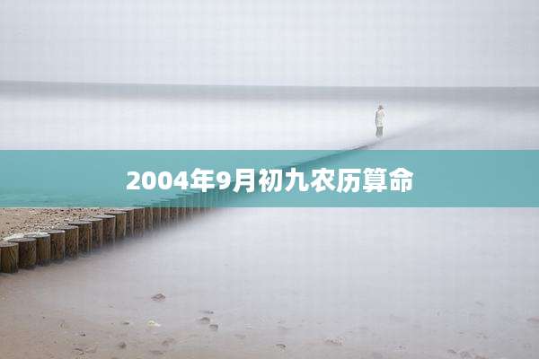 2004年9月初九农历算命