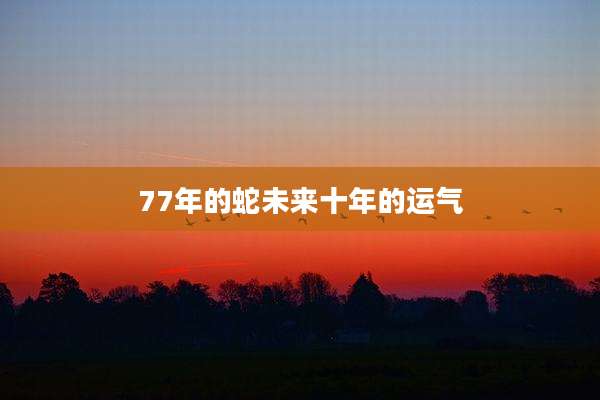 77年的蛇未来十年的运气
