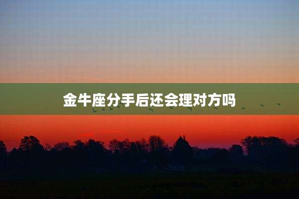 金牛座分手后还会理对方吗