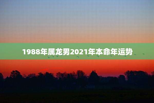 1988年属龙男2021年本命年运势