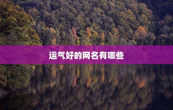 运气好的网名有哪些
