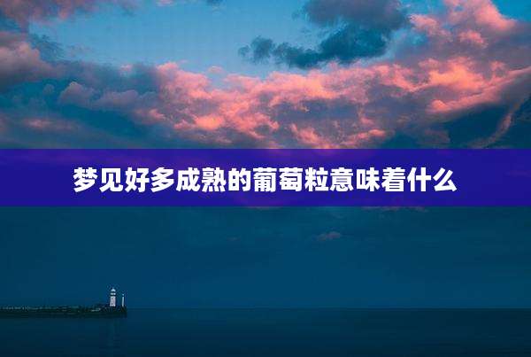 梦见好多成熟的葡萄粒意味着什么