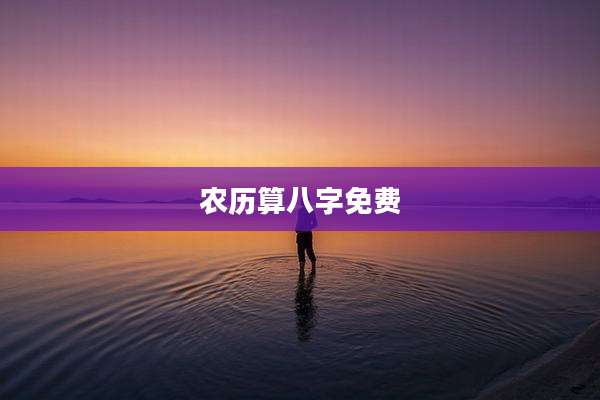 农历算八字免费