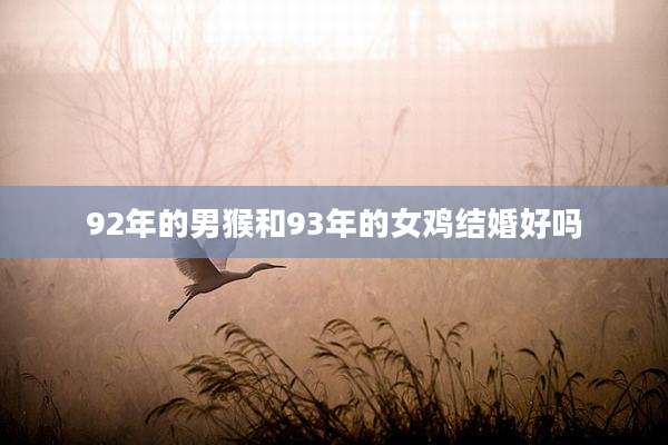 92年的男猴和93年的女鸡结婚好吗