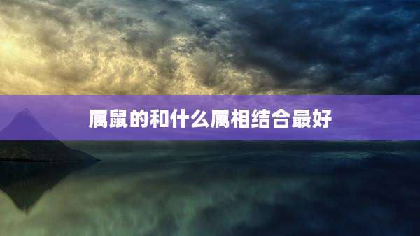 属鼠的和什么属相结合最好
