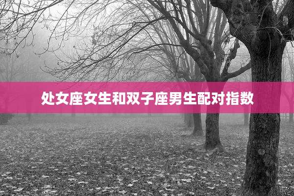 处女座女生和双子座男生配对指数