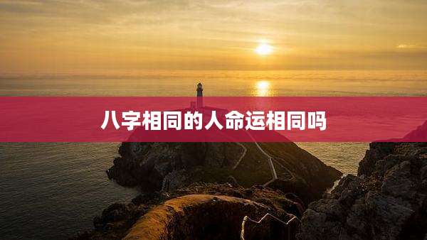 八字相同的人命运相同吗