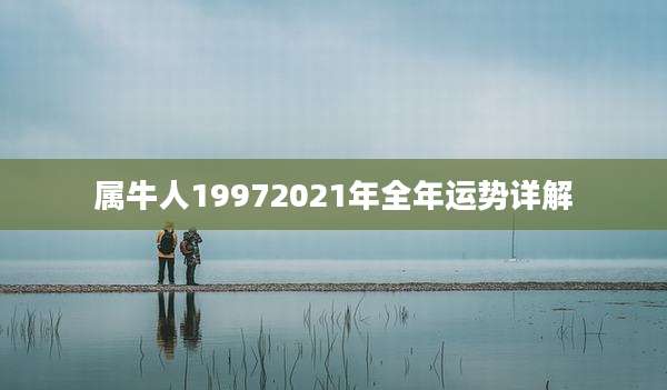 属牛人19972021年全年运势详解