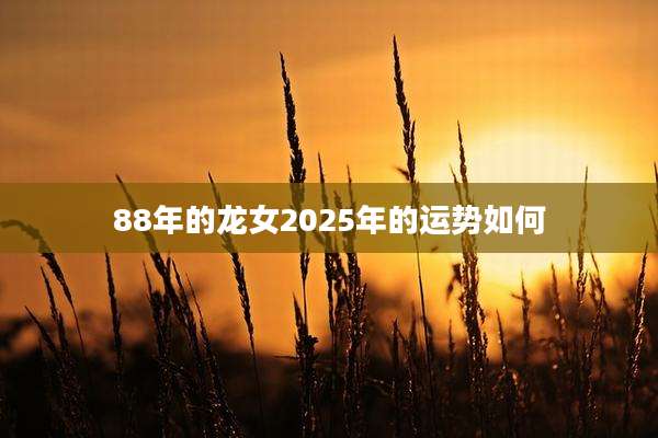 88年的龙女2025年的运势如何