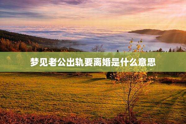 梦见老公出轨要离婚是什么意思