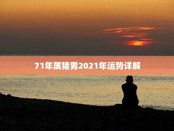 71年属猪男2021年运势详解