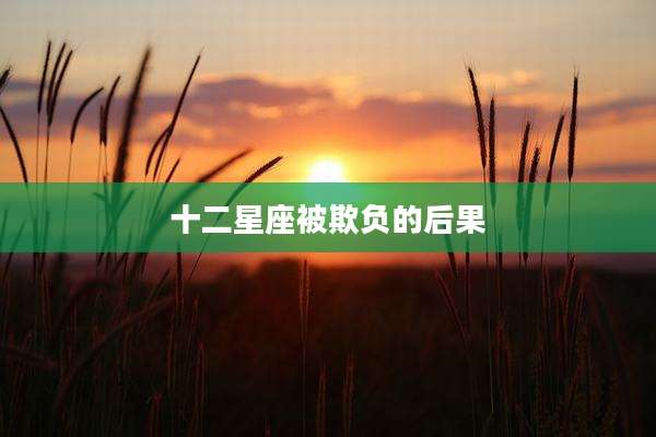 十二星座被欺负的后果