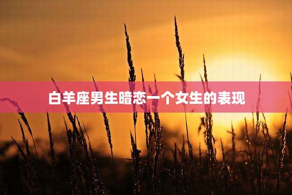 白羊座男生暗恋一个女生的表现