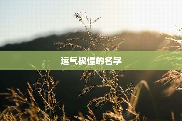 运气极佳的名字