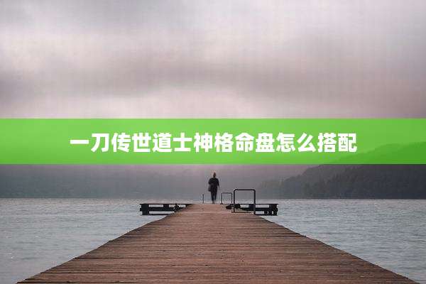 一刀传世道士神格命盘怎么搭配