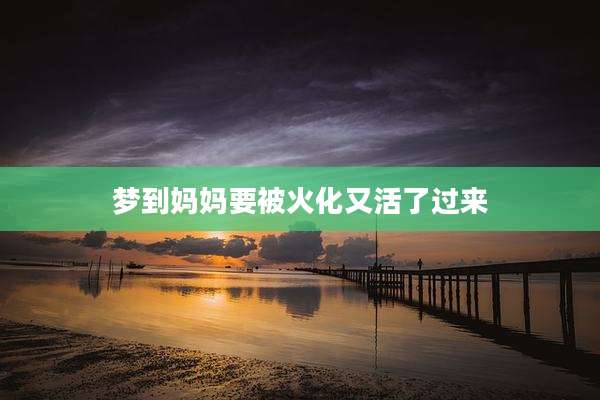 梦到妈妈要被火化又活了过来