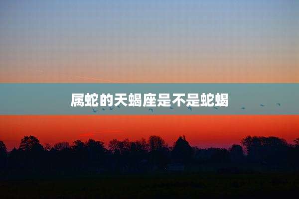属蛇的天蝎座是不是蛇蝎