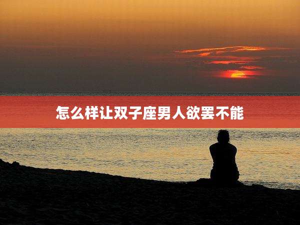 怎么样让双子座男人欲罢不能