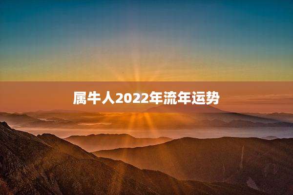 属牛人2022年流年运势