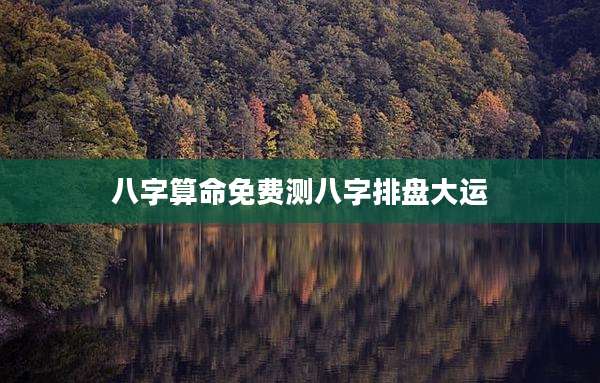 八字算命免费测八字排盘大运