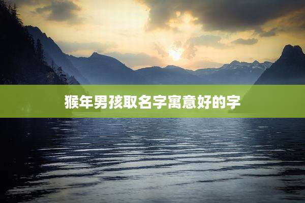 猴年男孩取名字寓意好的字