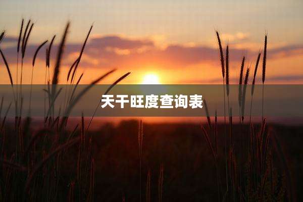 天干旺度查询表