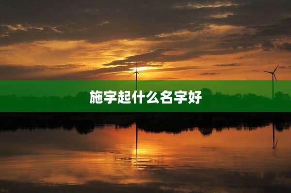 施字起什么名字好
