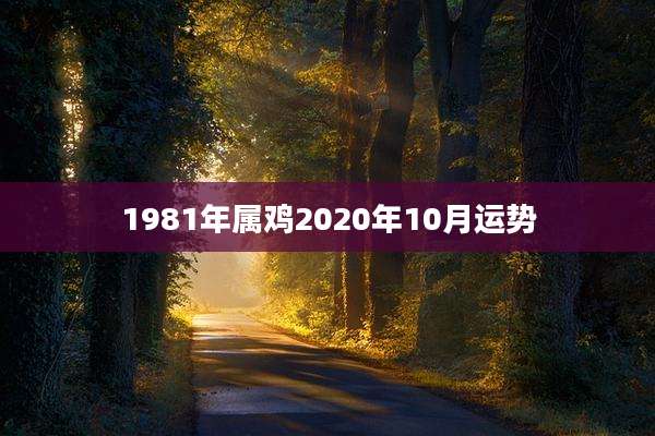 1981年属鸡2020年10月运势