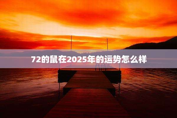 72的鼠在2025年的运势怎么样