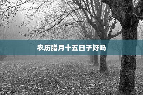 农历腊月十五日子好吗