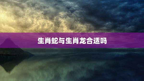 生肖蛇与生肖龙合适吗