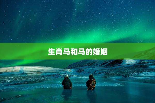 生肖马和马的婚姻