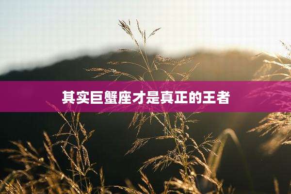 其实巨蟹座才是真正的王者