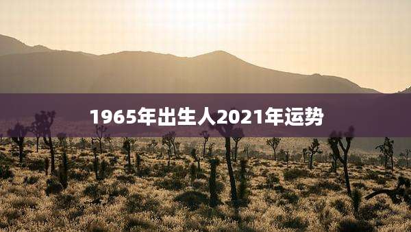 1965年出生人2021年运势
