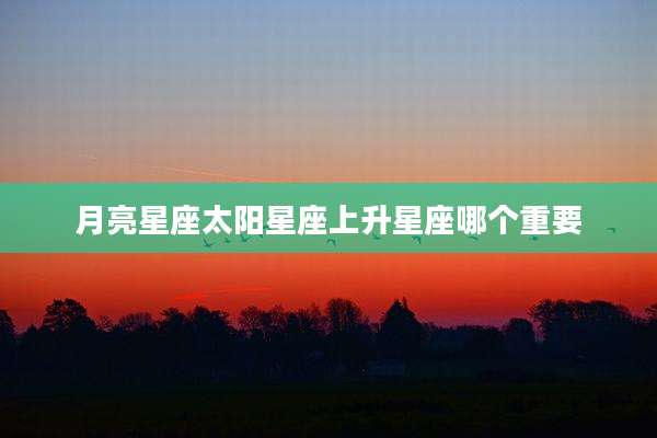 月亮星座太阳星座上升星座哪个重要