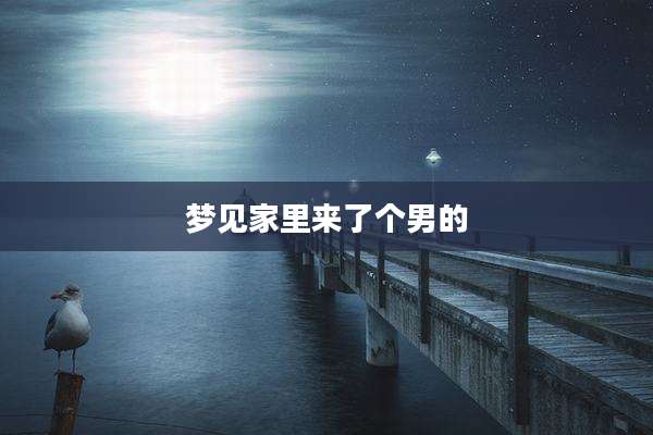 梦见家里来了个男的