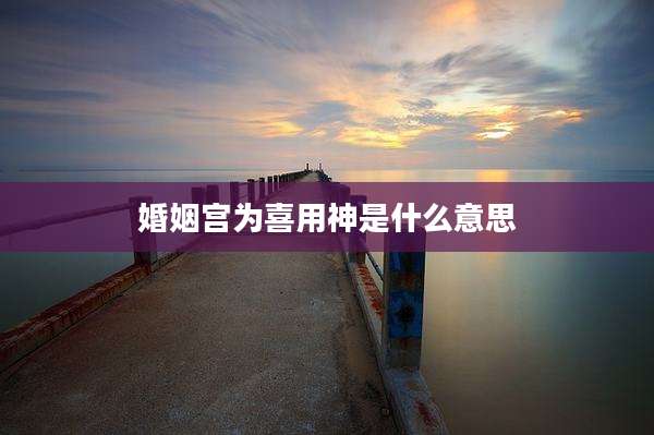 婚姻宫为喜用神是什么意思