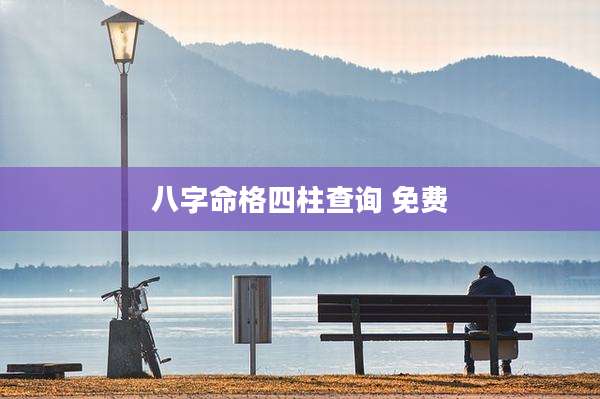 八字命格四柱查询 免费