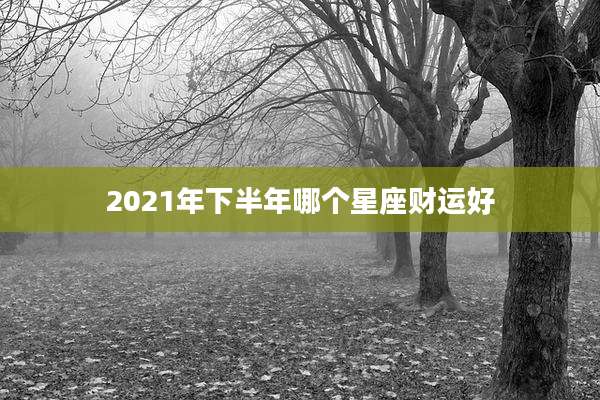 2021年下半年哪个星座财运好