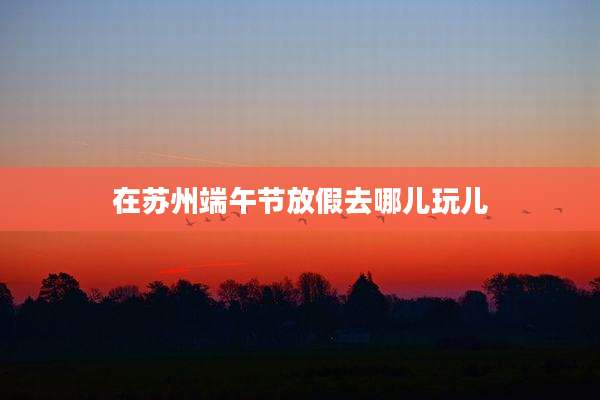 在苏州端午节放假去哪儿玩儿