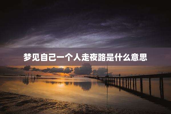 梦见自己一个人走夜路是什么意思