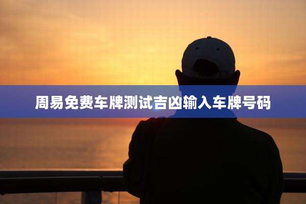 周易免费车牌测试吉凶输入车牌号码