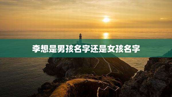 李想是男孩名字还是女孩名字
