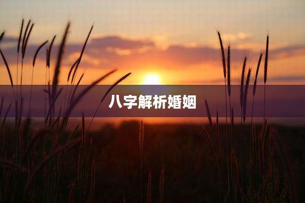 八字解析婚姻